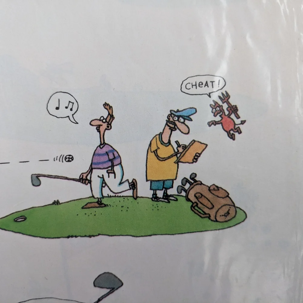 Hallmark golf gift wrap made in USA wrapping paper comic cartoon sealed
